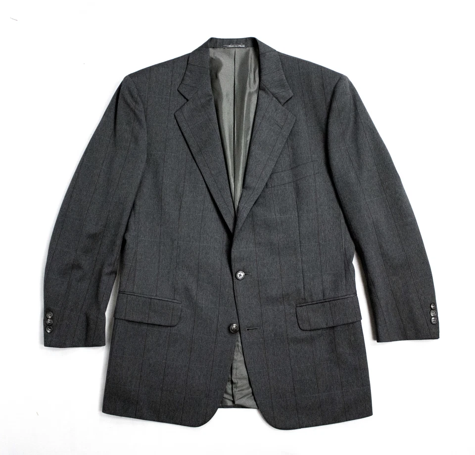 CORNELIANI Wool Silk Windowpane Blazer, Size US 40L, EU 98 - Image 3 of 4