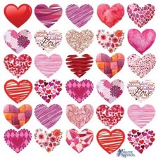 Violette Red Pink Hearts Stickers Craft Planner Supply Scrapbook Valentine's Day