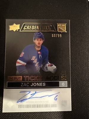 2021-22 Credentials Zac Jones #DTA-ZJ Debut Ticket Access Auto Gold /99 SP RC AU