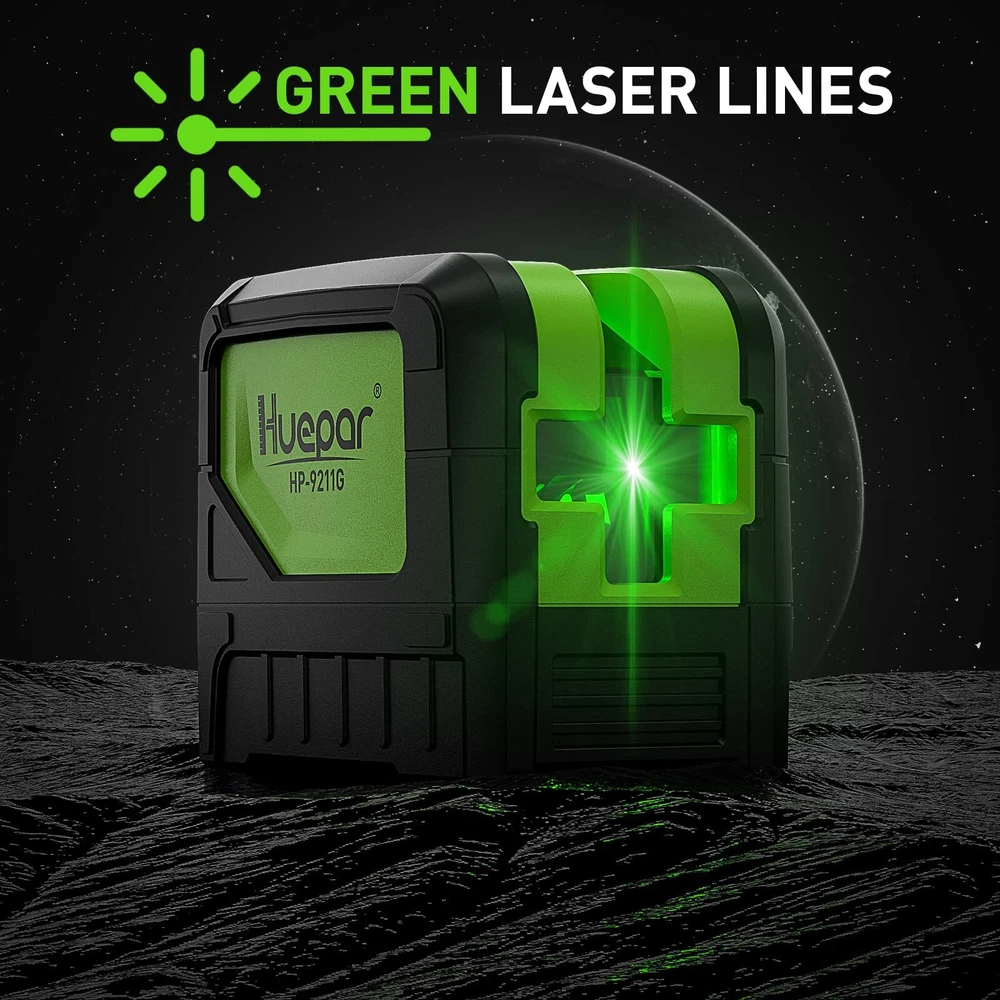 Laser Level with 2 Plumb Dots - Plumb Laser M-9211g Green Self Leveling Laser...