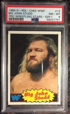 1985 O-PEE-CHEE WWF WWE #12 Big John Studd RC Rookie PSA 8 NM-MT Wrestling Card