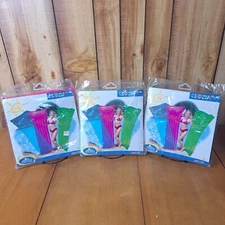 NOS Lot Of 3 Intex The Wet Set Inflatable Transparent Pool Mat Blue Pink Green