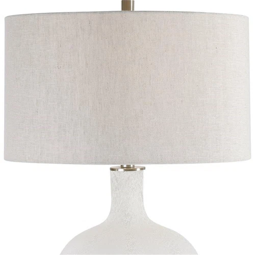 Uttermost Whiteout Mottled Glass and Fabric Table Lamp in Aged White - Picture 4 of 9