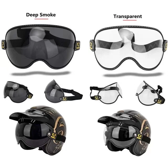 Motorcycle Helmet Retro Face Shield Visor Lens Sunglasses Goggles Mask Foto 4 de 4