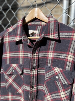 Vintage 90s Ruff Hewn Plaid Work Style Shirt Mens M Cowboy USA Western