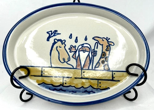 Vintage Louisville Stoneware Noah's Ark Oval Tray for Child's Tea Set Tray Only