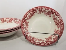 Spode Delamere Cranberry Bowls 8 Inches Set of 4 Very Gently Used