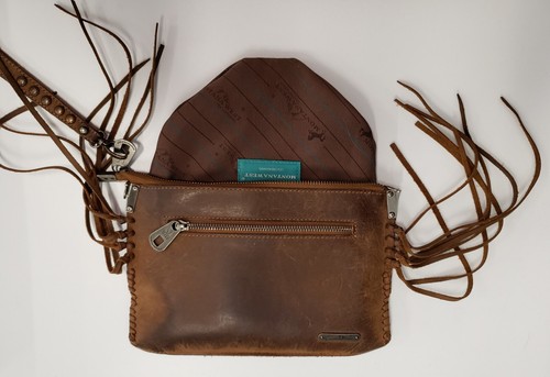 MONTANA WEST Genuine Leather Hair-on Cowhide Clutch / Wristlet / Crossbody - Picture 3 of 5