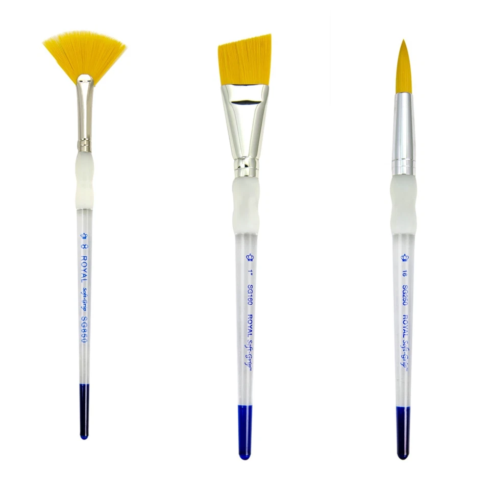 Royal & Langnickel Soft Grip Gold Taklon Pinsel für Aquarell & Acryl