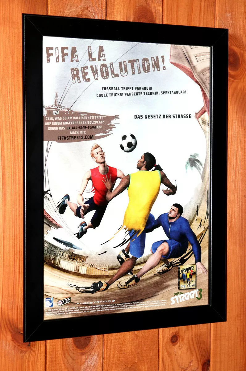 FIFA Street 3 Xbox 360 PS3 Old Rare Small Promo Poster / Ad ...