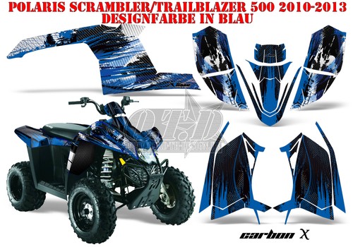 KIT GRÁFICO DE DECORACIÓN DE CARRERAS AMR ATV POLARIS SCRAMBLER/TRAILBLAZER CARBONO-X B - Imagen 4 de 11