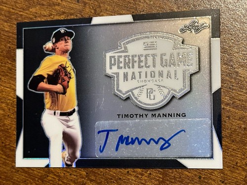 TIMMY MANNING 2019 Leaf Perfect Game BLACK AUTOGRAPH #5/8 FLORIDA S.F ...