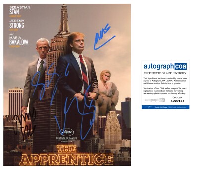 Sebastian Stan & Cast ''The Apprentice'' Autogramm signed 10x8 Foto ACOA