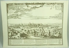 Dantzick Dantzig Vintage German Geographic Urban Map Art Print