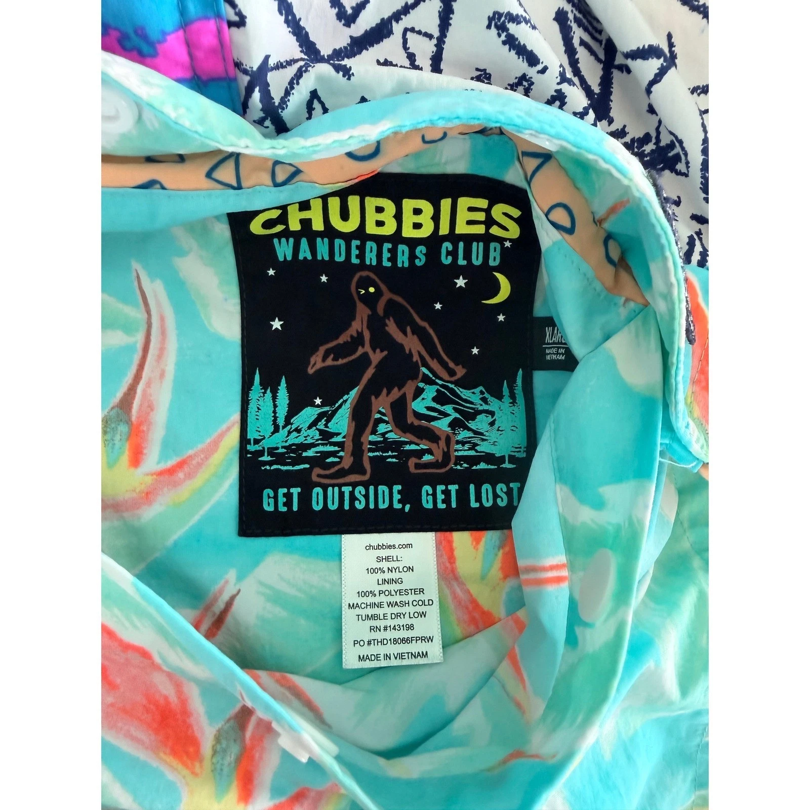 Chubbies Wanderers Club Pullover Jacket Mens XL Multi Pattern Fleece Lined Snap image 8