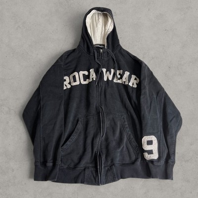 Vintage Rocawear Black Full-zip Hoodie #9 ROCA WEAR Spell-out Size L