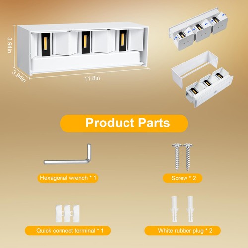 Kingwen 30W LED Wall Lights Indoor/Outdoor Wall Lamp Outdoor Up and Down - Picture 18 of 24