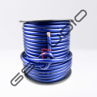 50mt Spule - OFC Kabel 100% Kupfer 1x35mm² (ext 13mm Ø) weich | blaue Hülle