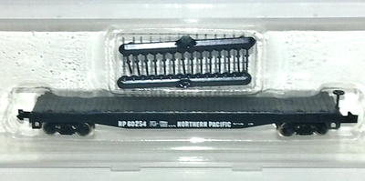 #ad #ad NEW Atlas N Scale Northern Pacific Flat Car w Stakes NP 60254 $31.95