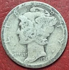 1918 Mercury Dime. Free Shipping