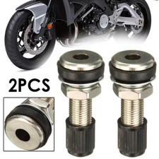 2 pcs Metal Tyre Valve Stems Schrader 32mm Tubeless With Caps Motorcycle Bike 