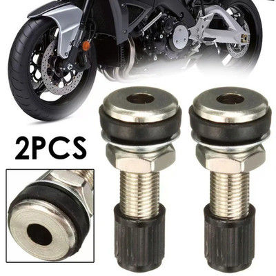 2 Stück Metall Reifen Ventilschaft Schrader 32mm Tubeless mit Kappen Motorrad Bike 