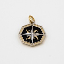 Ciondolo "rosa dei venti"oro giallo e bianco 18 kt gold pendant A.7