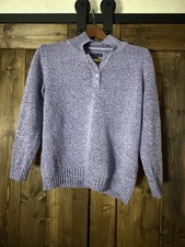 Karen Scott Sport Gray Knit Sweater Size PL 100% Cotton Long Sleeve Turtle Neck.