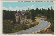 Rocky Mountain National Park Postcard St. Malo Chapel St. Vrain Highway Unused