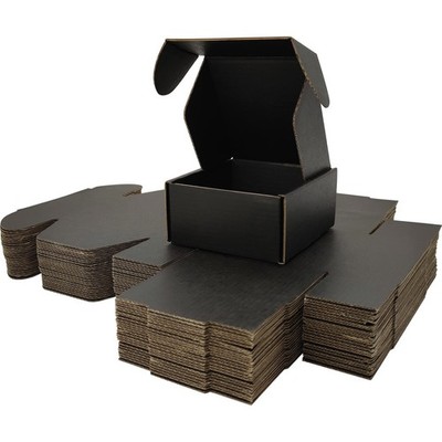 Lmuze Small Black Shipping Boxes for Business 4''x4''x2''/25-pack, 