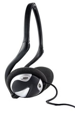RCA HP245 Folding Neckband Style Headphone for Smartphones, Black, Silver