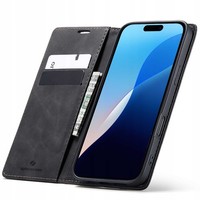 Spacecase Wallet Case FüR Iphone 16 Schwarzes Leder