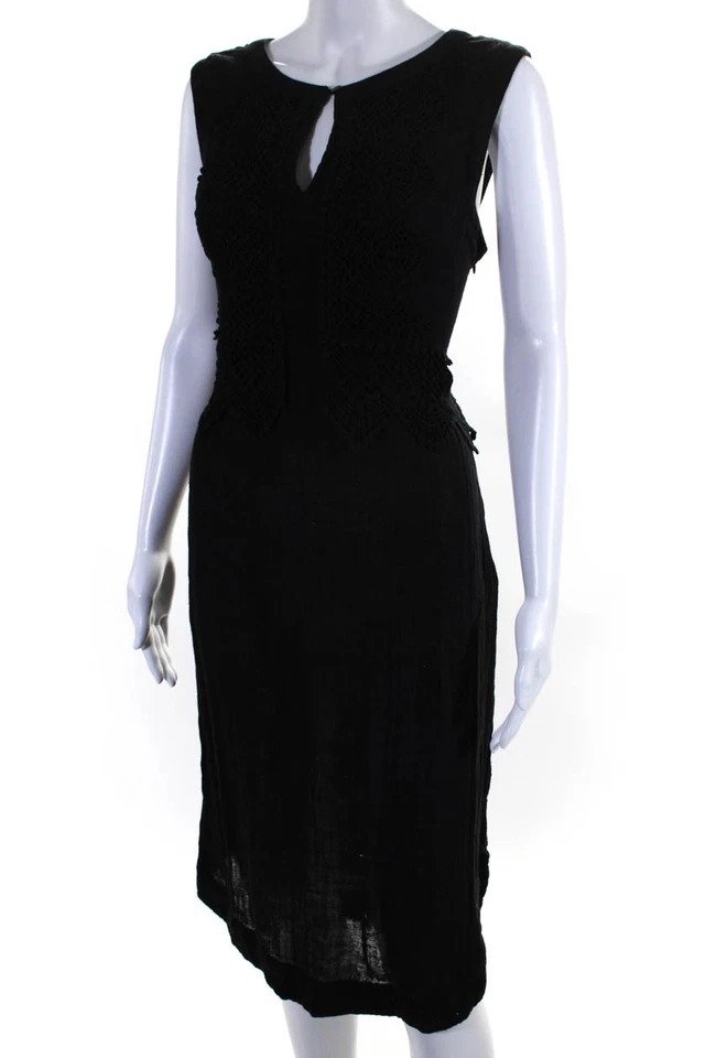 Gypsy 05 женщин хлопок вышитый круглый вырез макси платье без рукавов размер L - Изображение 2 из 4