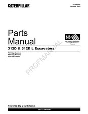 Caterpillar Cat 312D 312D L Excavator Parts Catalog Manual SEBP5486