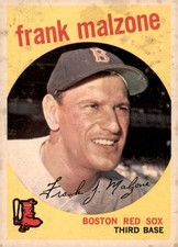 1959 Topps #220a Frank Malzone : White/lighter back - LOW GRADE