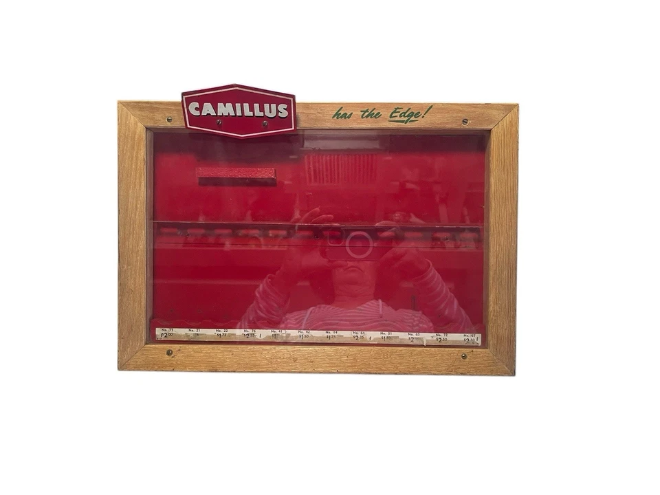 Vitrina de cuchillos de encimera vintage años 50 Camillus "Tiene el borde" Foto 3 de 4