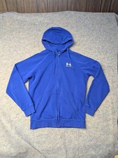Under Armour Mens Small Blue Loose Full Zip Hoodie Sweatshirt Comfort Classic