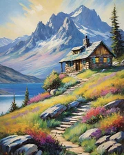 Stunning Impressionist Landscape Art Print Limited Edition Signed Sunset Artwork