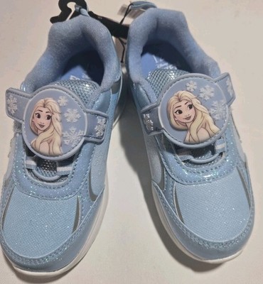 Disney Frozen Light Up Sneakers On/Off Elsa/Olaf   Kids Size 12   New With Tags