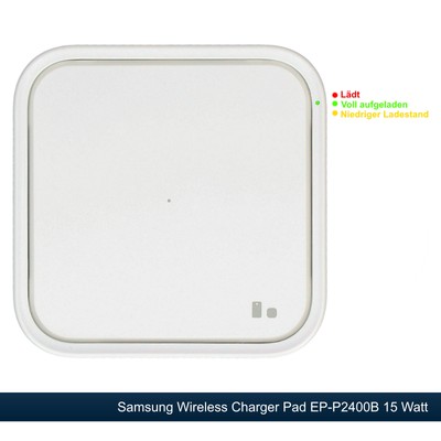 Original Samsung Wireless Charger Pad EP-P2400B induktive Ladestation 15W Weiß