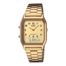 CASIO AQ-230GA-9B A/D QUARTZ GOLD DIAL WATCH