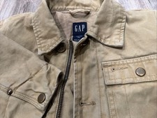 Gap Kids Boys Canvas Utility Field Barn Jacket XS 4 Tan Twill Chore Coat Hunt