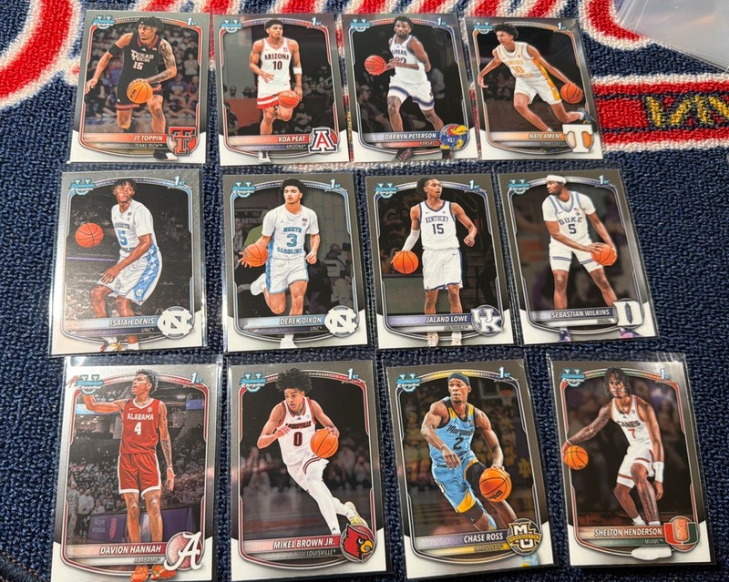 2025-26 Bowman U Chrome 1st Bowman Lot. 28 Cards. Peterson, Ament, Johnson.