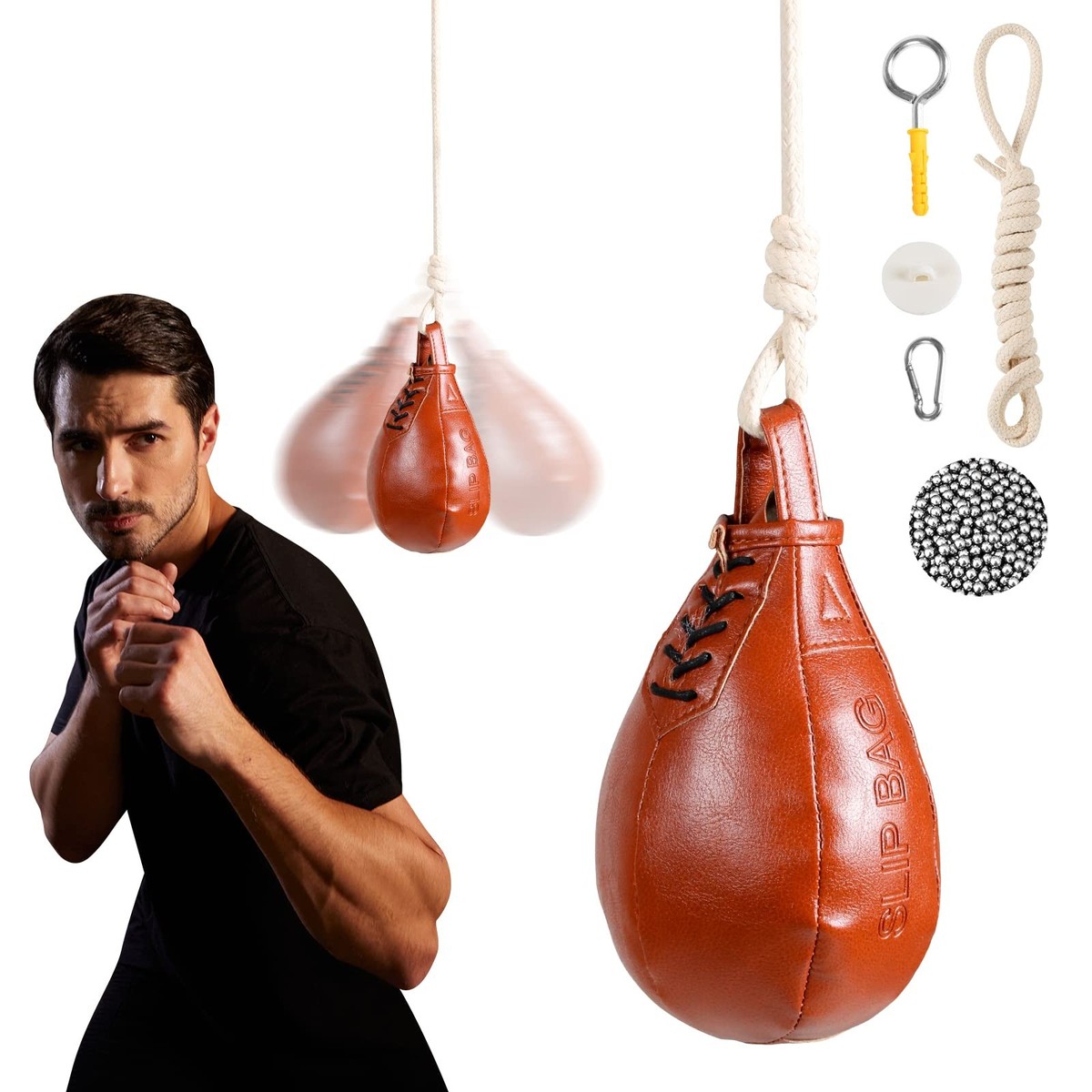 UWTHFIT Speed Bag Slip Ball for Boxing Reflexes Reaction