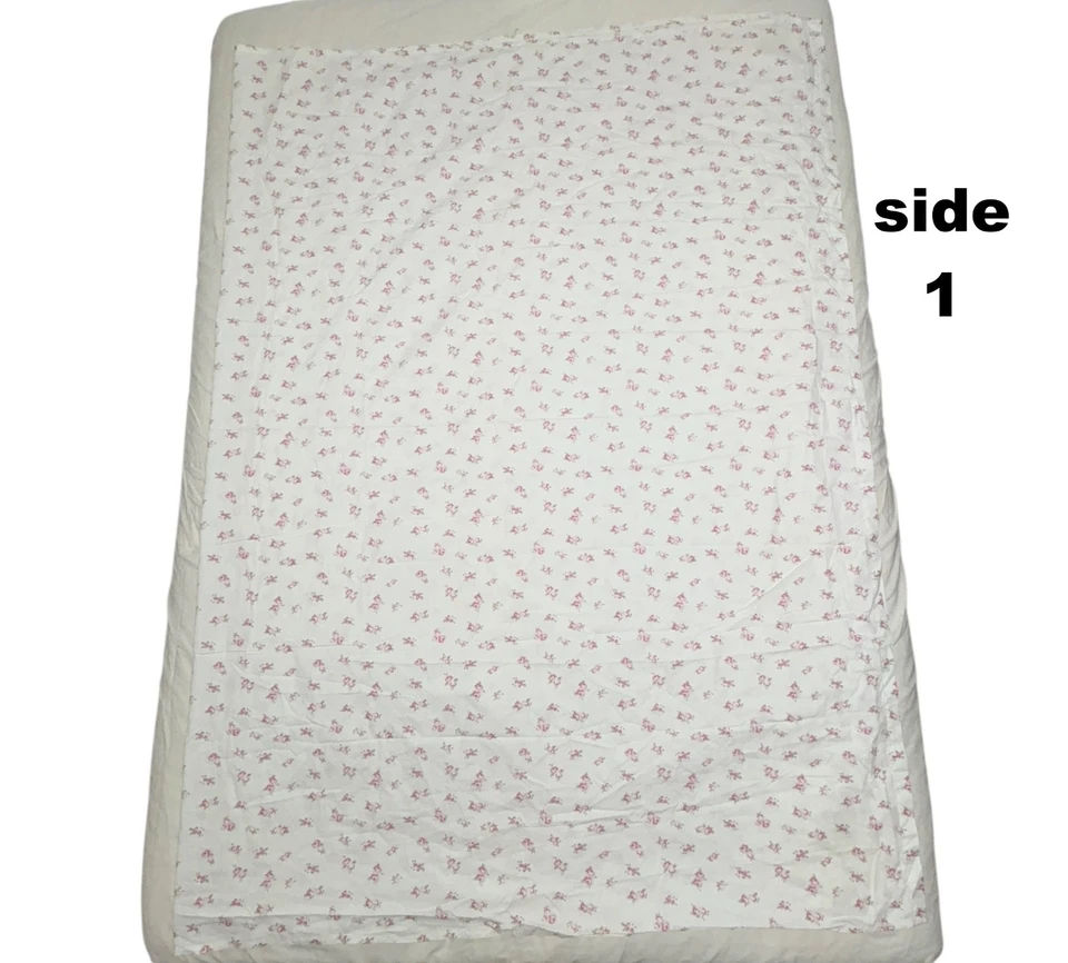 Sábana VILLAGER plana rosebud twin 66x96 100% algodón nueva sin etiquetas casa rural vintage Foto 3 de 4