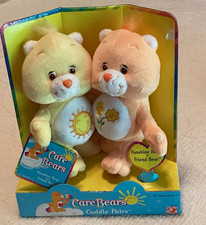 Care Bears Cuddle Pairs Funshine Bear  Friend Bear 7in Plush Set Boxed 2002