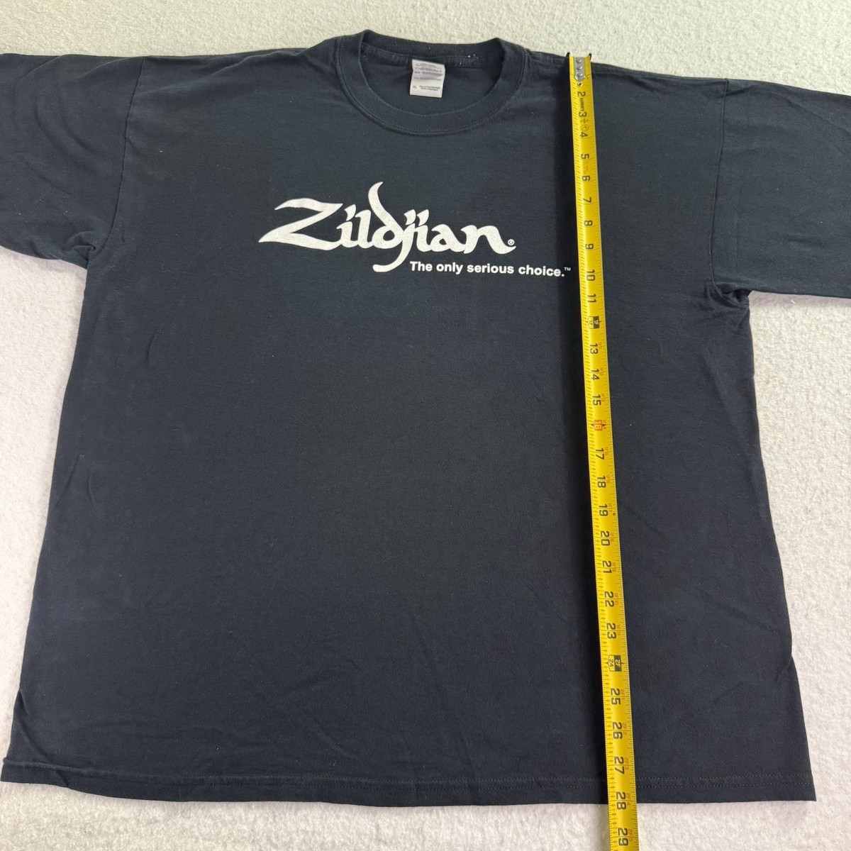 90s Zildjian Classic Black T-Shirt w/White Logo Cymbals XL T-SHIRT