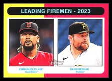 2024 Topps Heritage #313 Leading Firemen - 2023 (Emmanuel Clase / David Bednar)