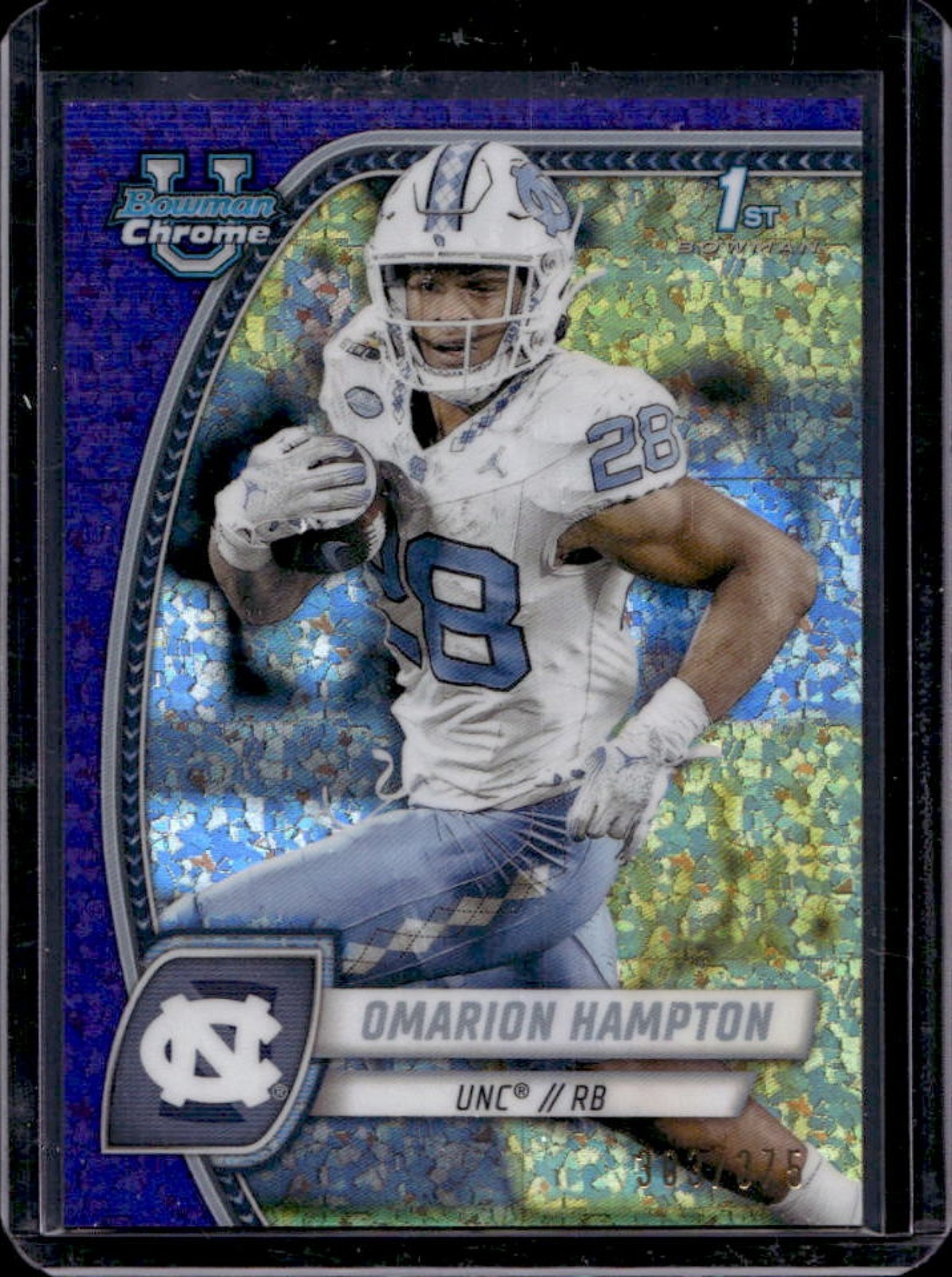 2024 Bowman Chrome U Omarion Hampton Purple Mini Diamond Refractor 1st #303/375