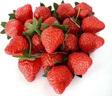 18PCS Plastic Artificial Red Strawberries Fake Lifelike Simulation Realistic